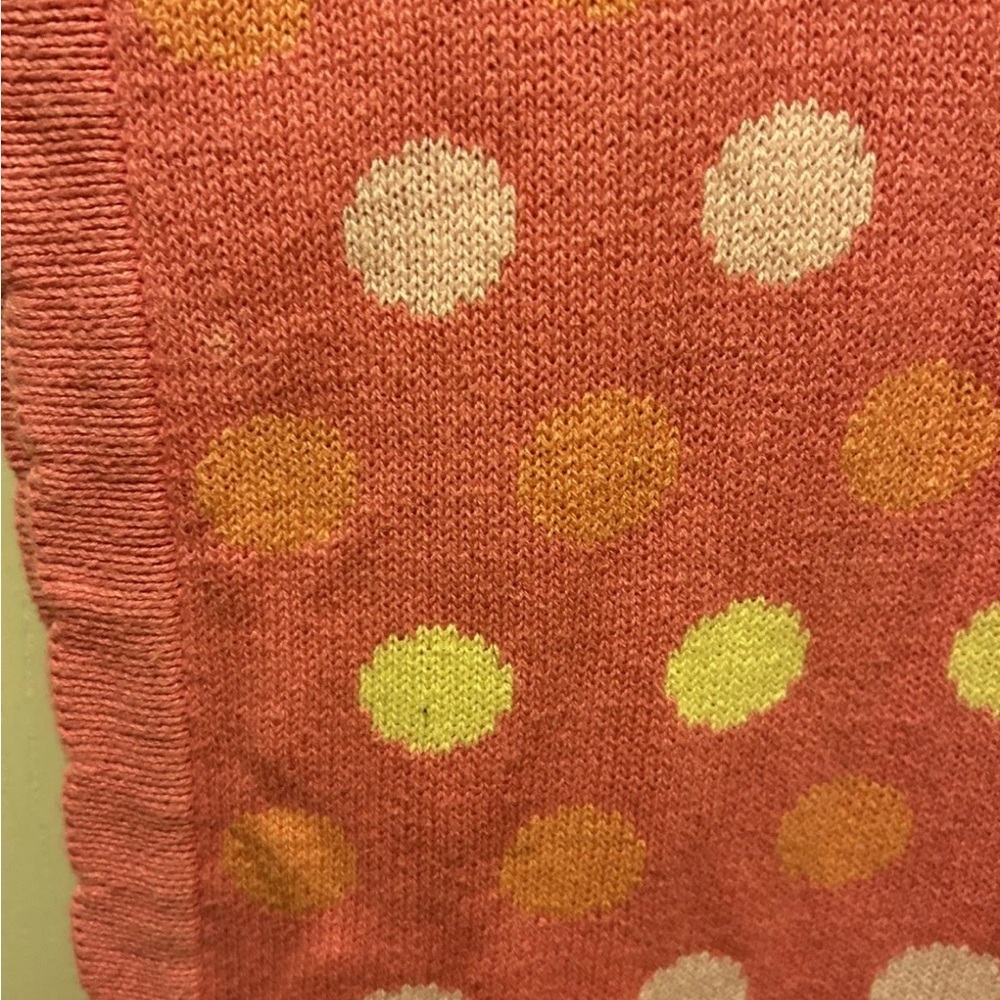 Elegant Baby Pink Polka Dot Reversible Blanket - Picture 6 of 15